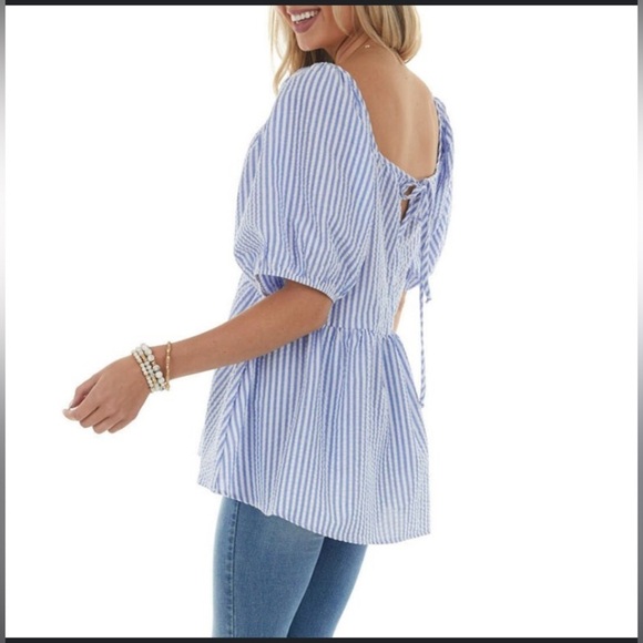 Bow striped top - Picture 1 of 3
